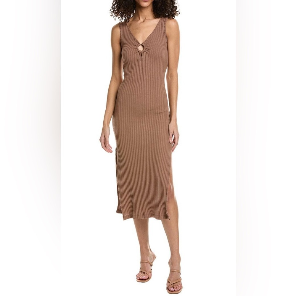 Project Social T Laguna O-ring Ribbed MIDI Dress Size S